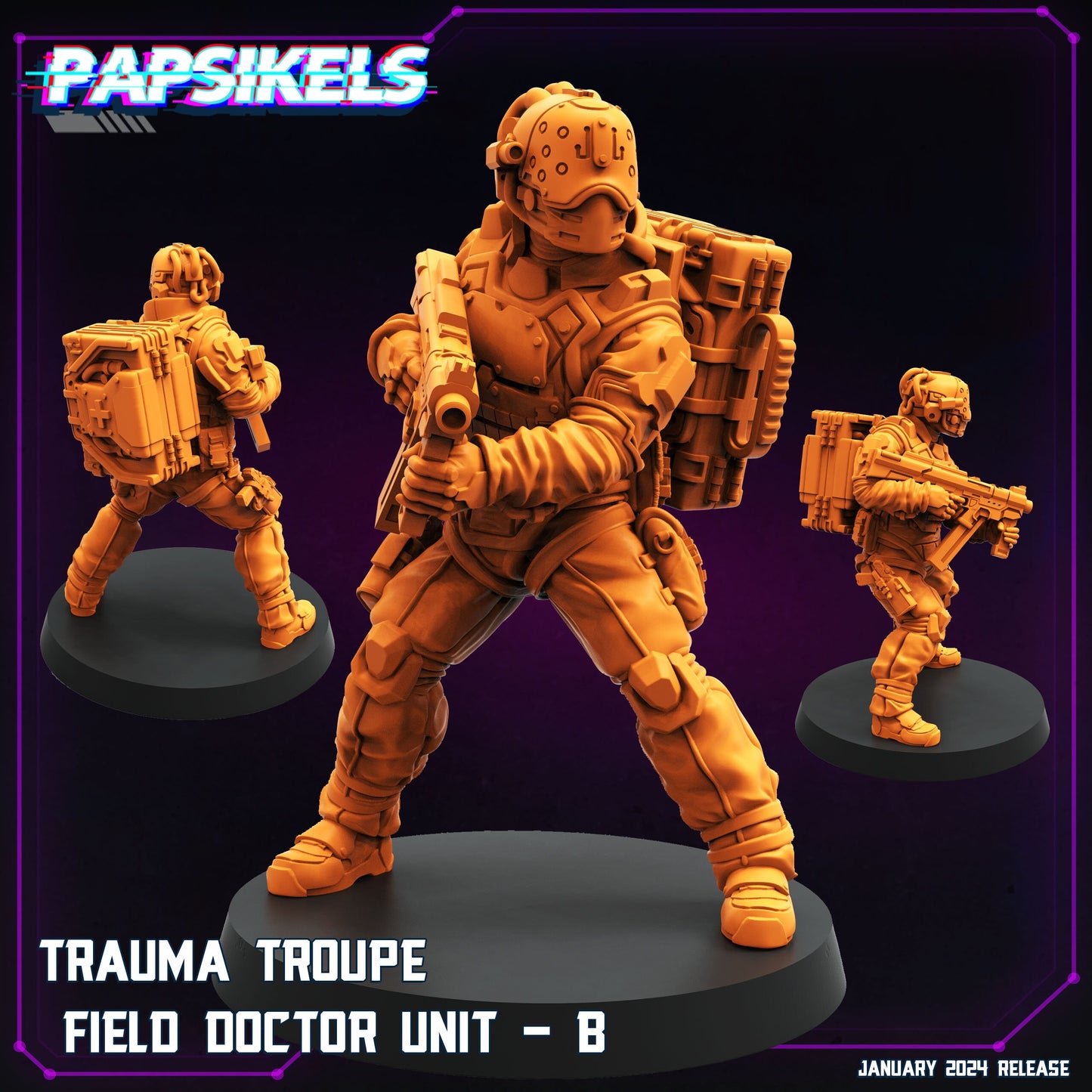 Trauma Troupe Field Doctor - Resin Miniature - Tabletop miniature - Fantasy Miniature - 32mm - D&D - Sci-fi Miniature- Papsikel