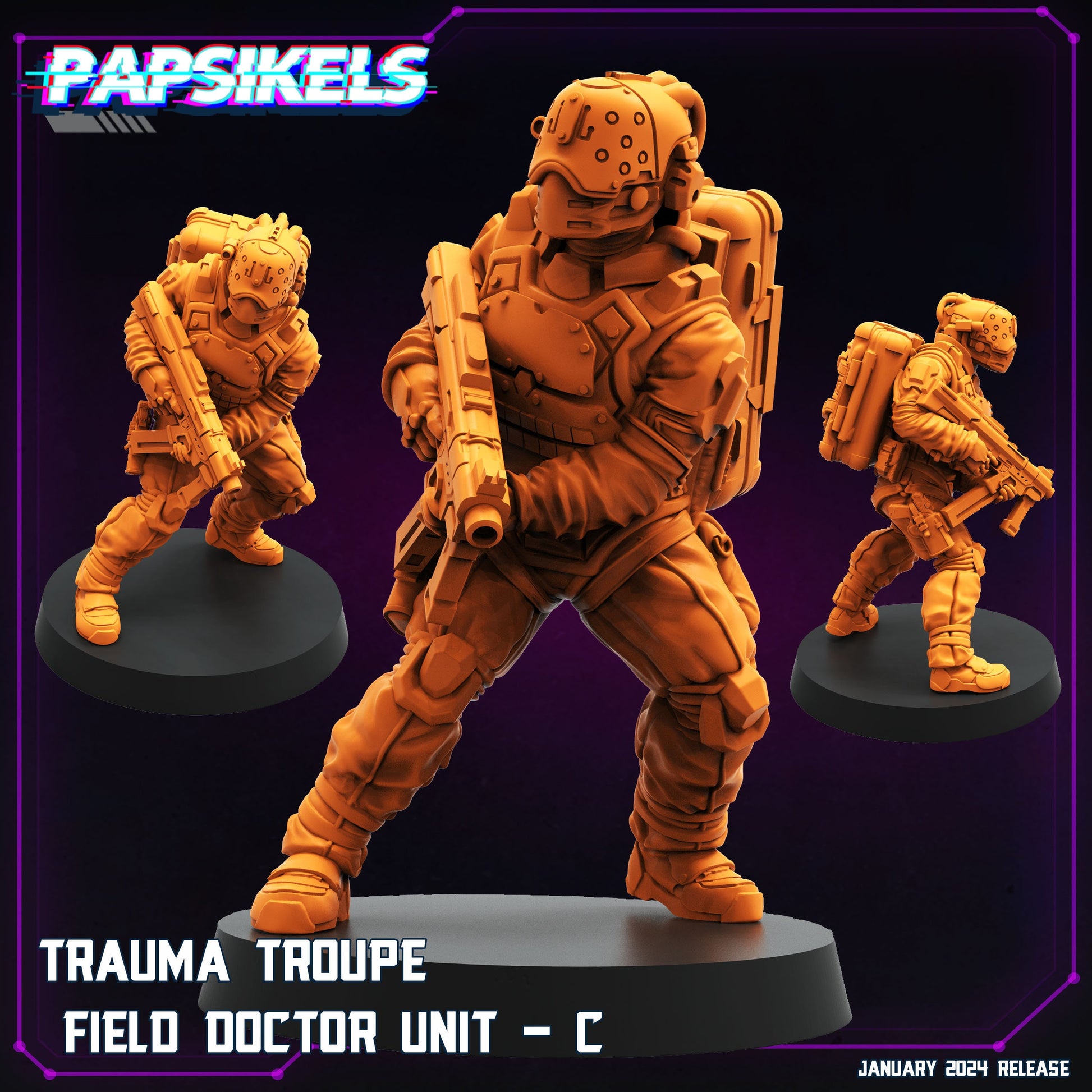 Trauma Troupe Field Doctor - Resin Miniature - Tabletop miniature - Fantasy Miniature - 32mm - D&D - Sci-fi Miniature- Papsikel