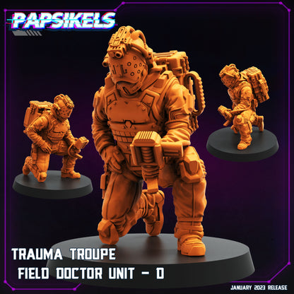 Trauma Troupe Field Doctor - Resin Miniature - Tabletop miniature - Fantasy Miniature - 32mm - D&D - Sci-fi Miniature- Papsikel