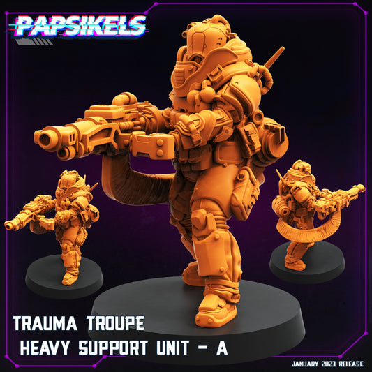 Trauma Troupe Heavy  Support -  Resin Miniature - Tabletop  miniature - Fantasy Miniature - 32mm - D&D -  Sci-fi Miniature- Papsikel