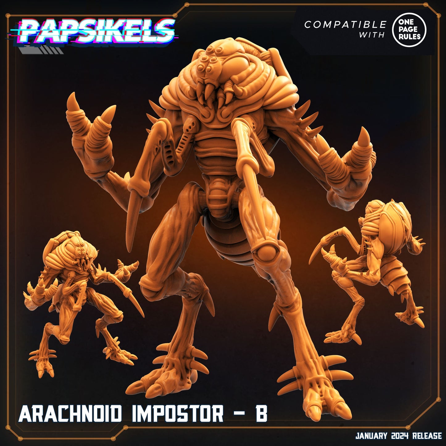 Arachnoid impostor -  Resin Miniature - Tabletop  miniature - Fantasy Miniature - 32mm - D&D -  Sci-fi Miniature- Papsikel