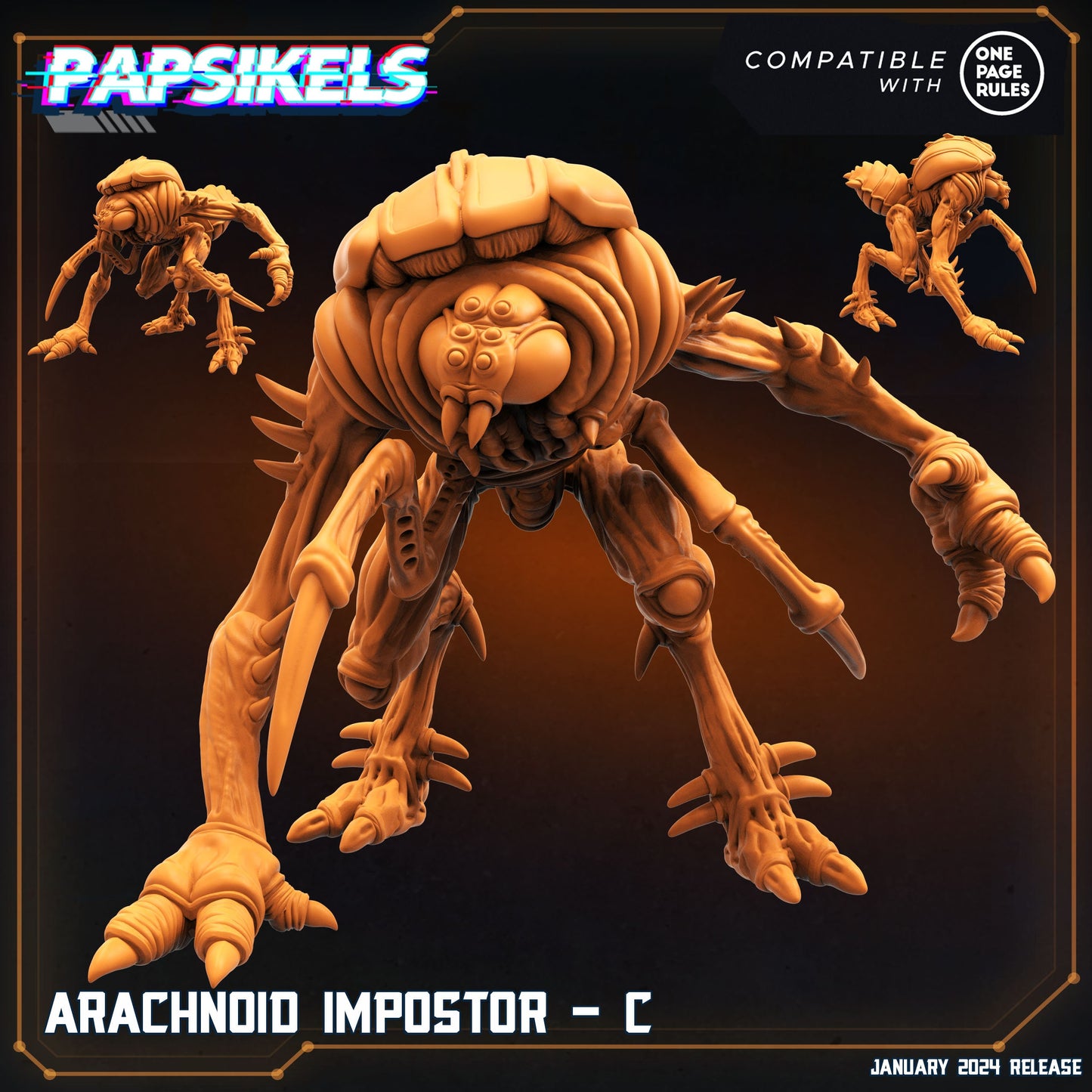 Arachnoid impostor -  Resin Miniature - Tabletop  miniature - Fantasy Miniature - 32mm - D&D -  Sci-fi Miniature- Papsikel