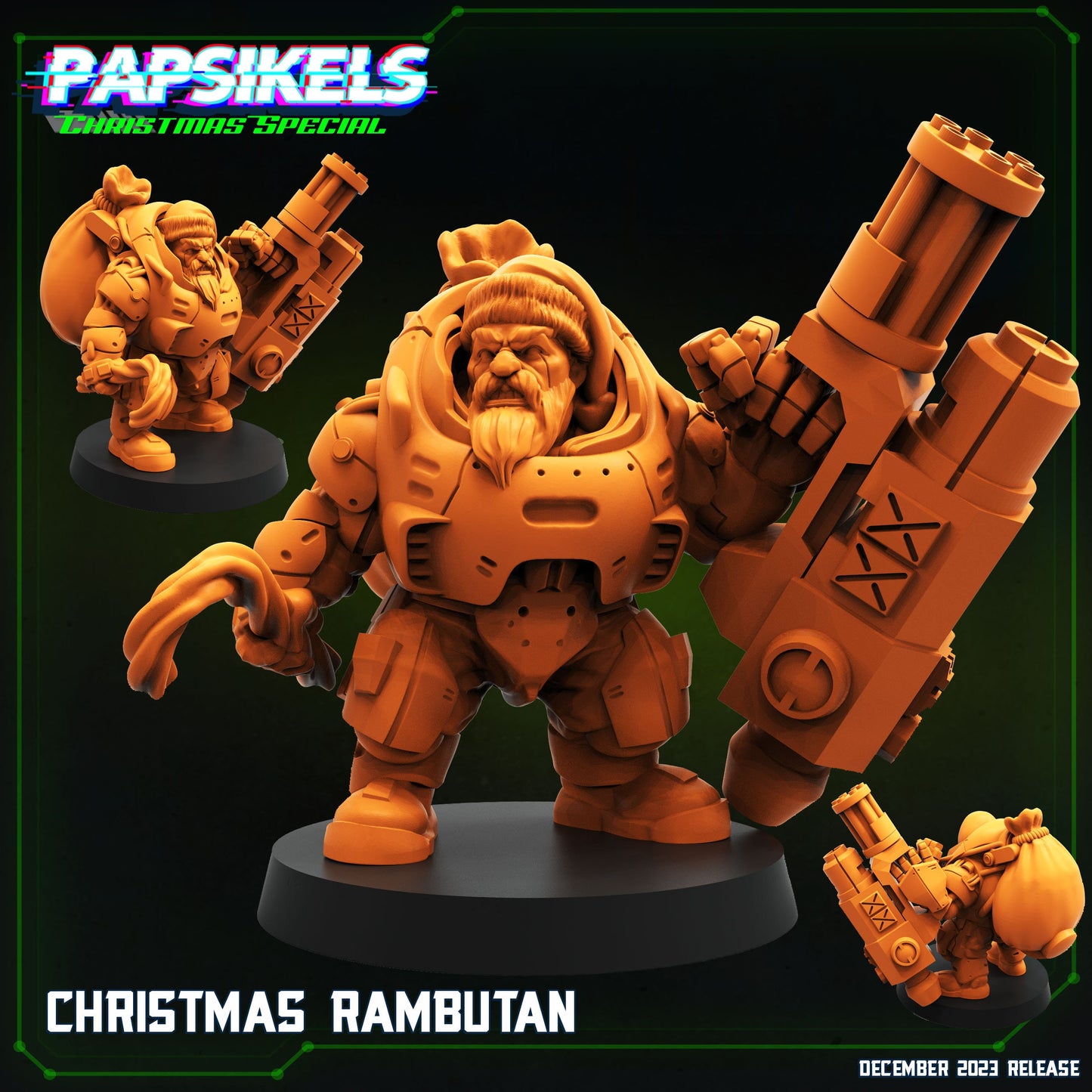 Christmas Rambu - Resin Miniature - Tabletop miniature - Fantasy Miniature - 32mm - D&D - Sci-fi Miniature - Papsikel