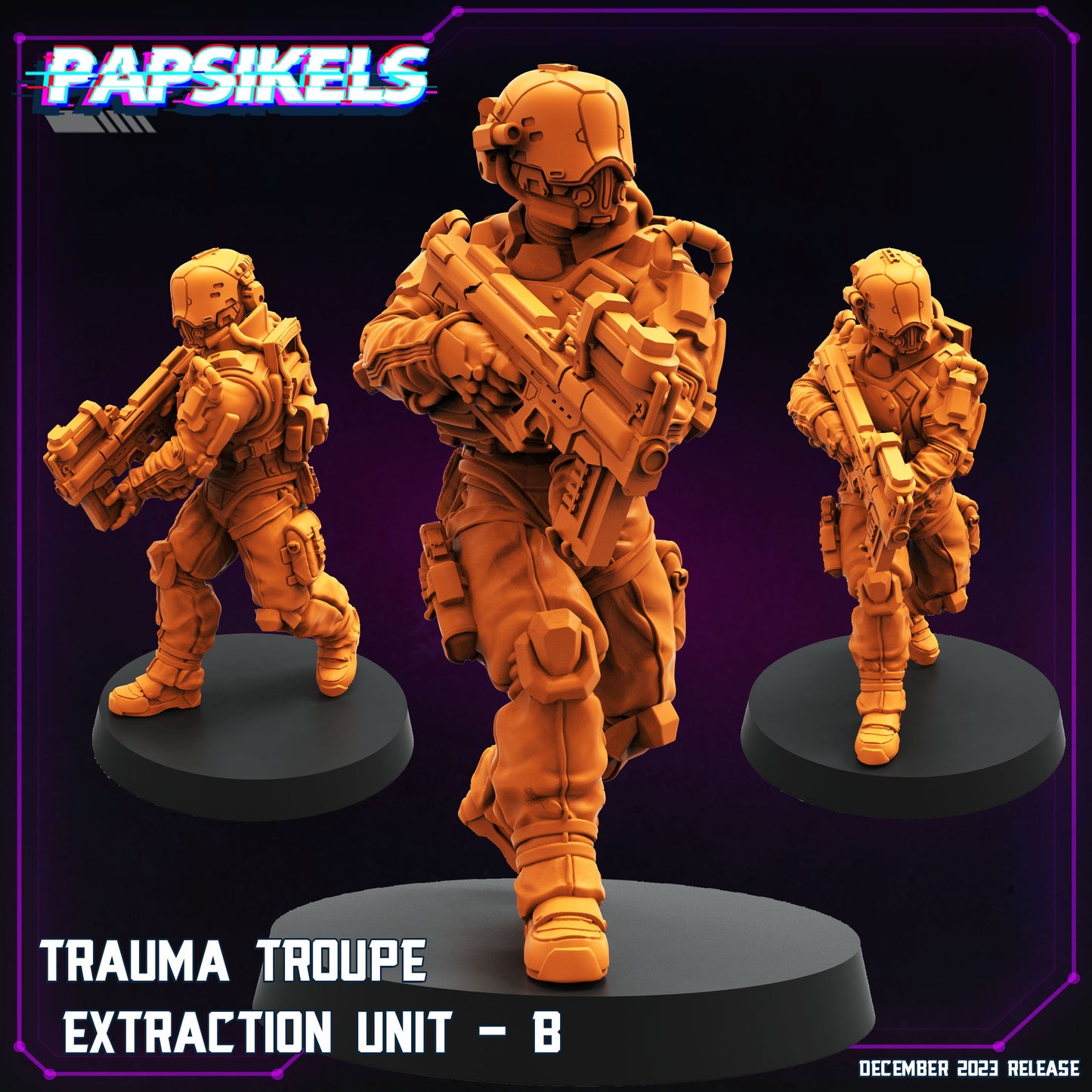 Trauma Troupe Extraction Unit -  Resin Miniature - Tabletop  miniature - Fantasy Miniature - 32mm - D&D -  Sci-fi Miniature- Papsikel