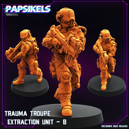 Trauma Troupe Extraction Unit - Resin Miniature - Tabletop miniature - Fantasy Miniature - 32mm - D&D - Sci-fi Miniature- Papsikel