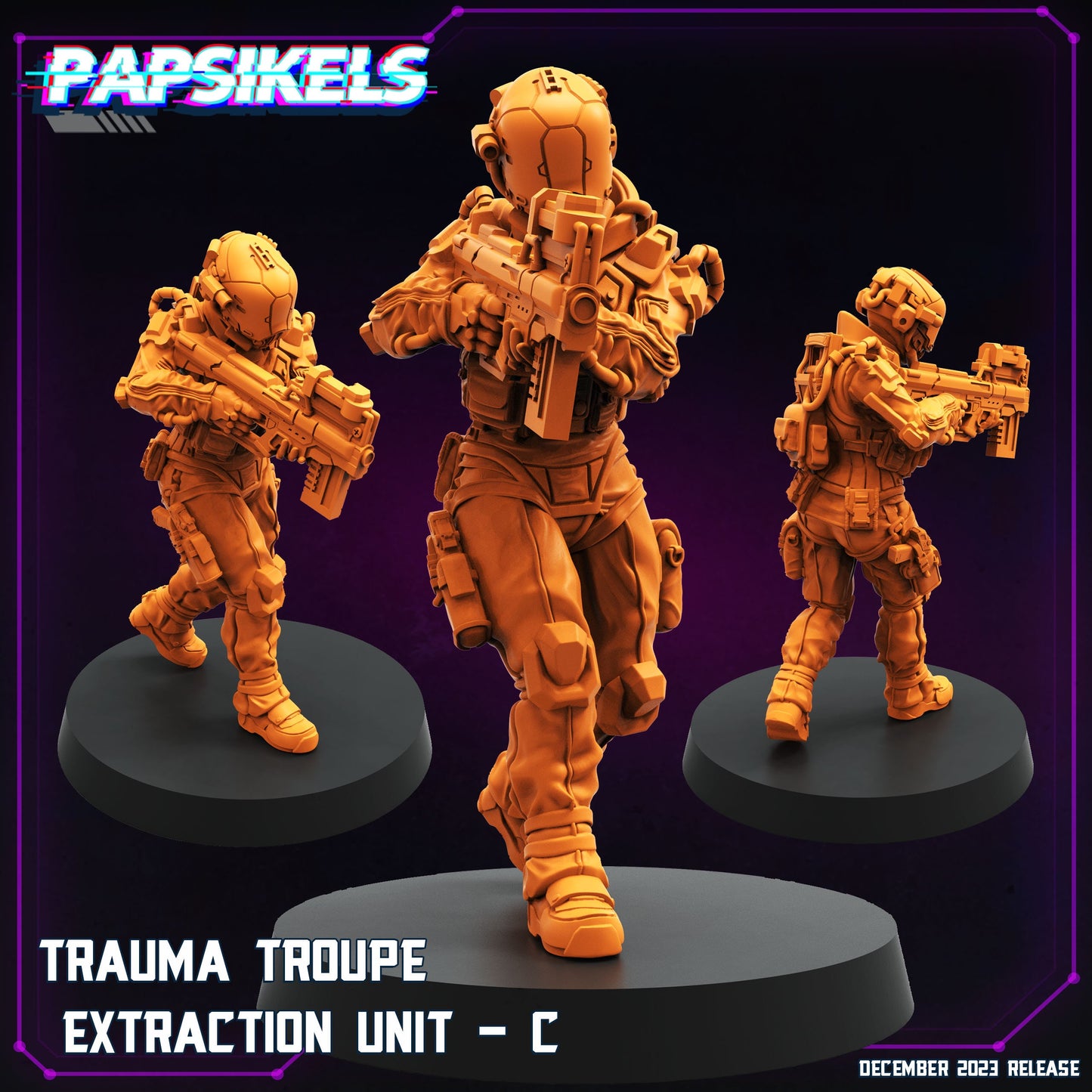 Trauma Troupe Extraction Unit -  Resin Miniature - Tabletop  miniature - Fantasy Miniature - 32mm - D&D -  Sci-fi Miniature- Papsikel