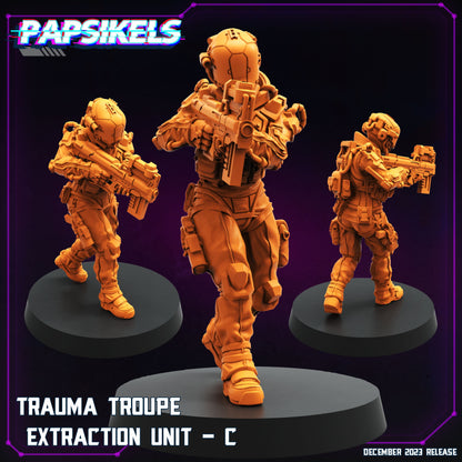 Trauma Troupe Extraction Unit -  Resin Miniature - Tabletop  miniature - Fantasy Miniature - 32mm - D&D -  Sci-fi Miniature- Papsikel