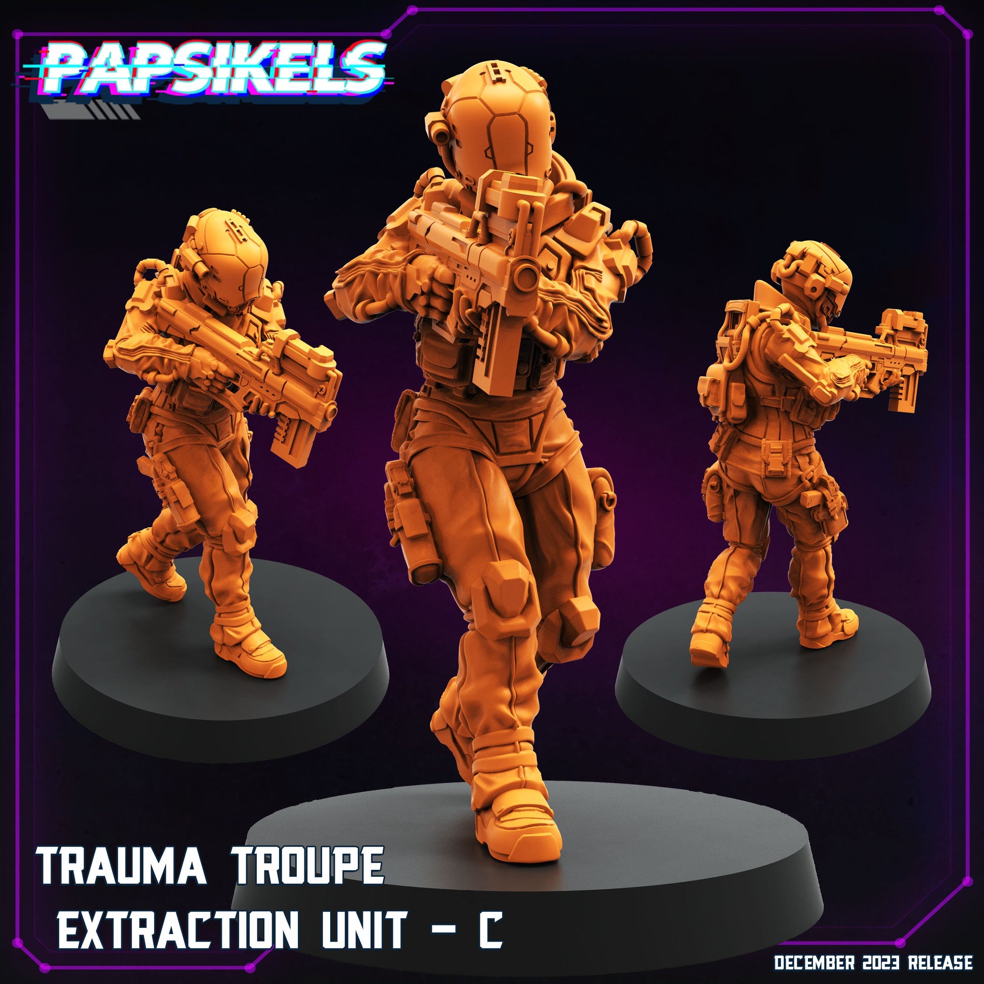 Trauma Troupe Extraction Unit - Resin Miniature - Tabletop miniature - Fantasy Miniature - 32mm - D&D - Sci-fi Miniature- Papsikel