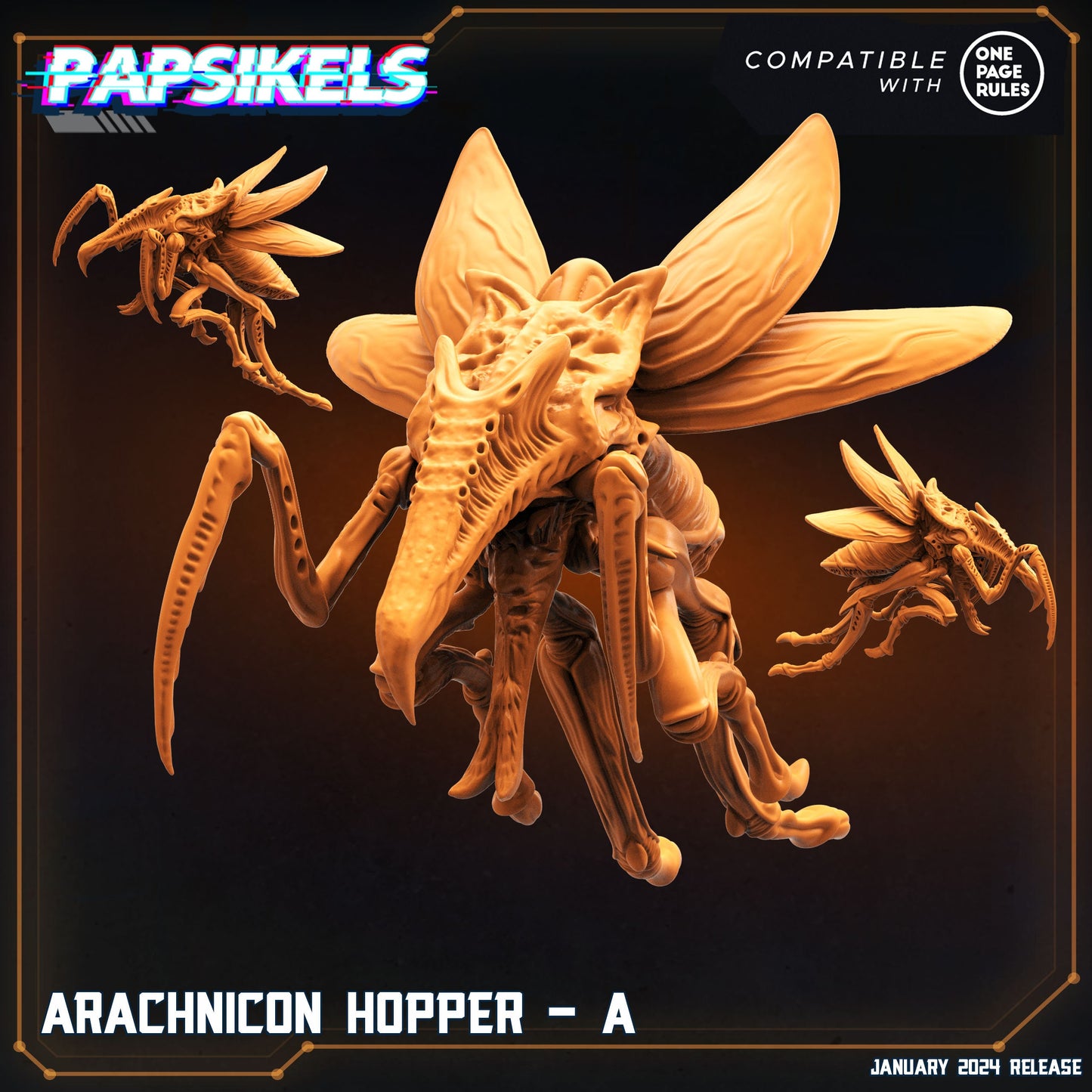 Arachnicon Hopper -  Resin Miniature - Tabletop  miniature - Fantasy Miniature - 32mm - D&D -  Sci-fi Miniature- Papsikel