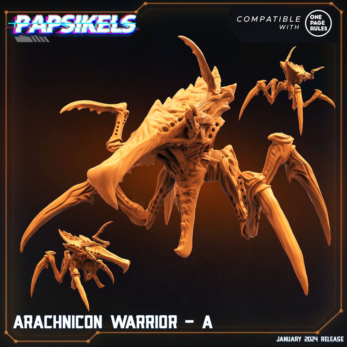 Arachnicon Warrior -  Resin Miniature - Tabletop  miniature - Fantasy Miniature - 32mm - D&D -  Sci-fi Miniature- Papsikel