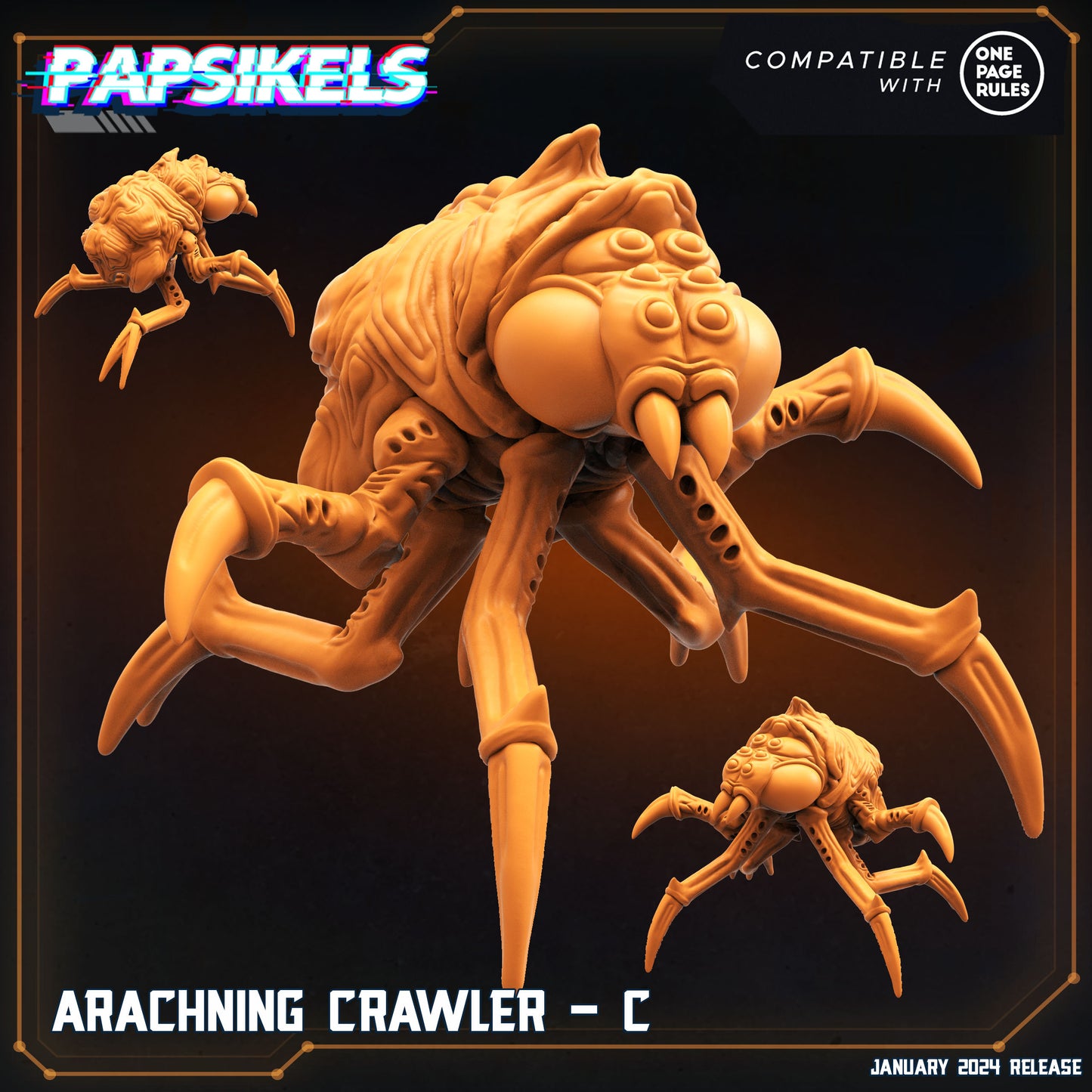 Arachnicon Crawler -  Resin Miniature - Tabletop  miniature - Fantasy Miniature - 32mm - D&D -  Sci-fi Miniature- Papsikel