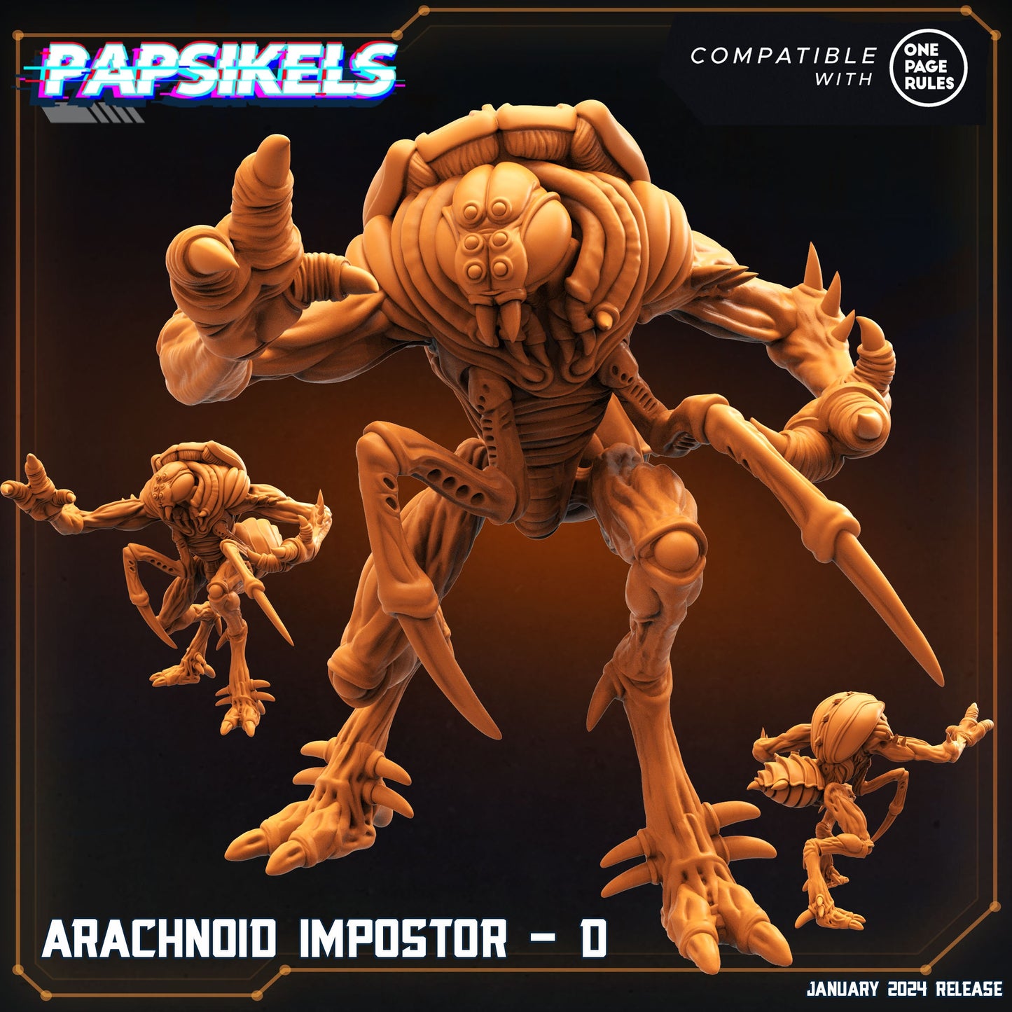 Arachnoid impostor -  Resin Miniature - Tabletop  miniature - Fantasy Miniature - 32mm - D&D -  Sci-fi Miniature- Papsikel