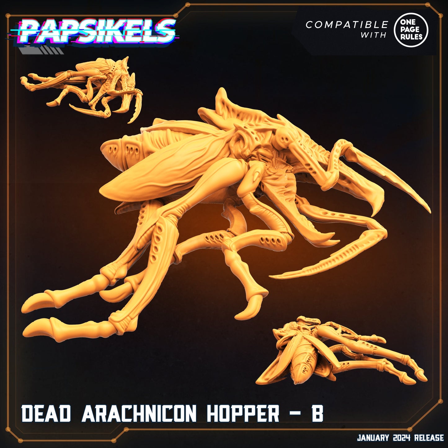 Dead Arachnicon -  Resin Miniature - Tabletop  miniature - Fantasy Miniature - 32mm - D&D -  Sci-fi Miniature- Papsikel