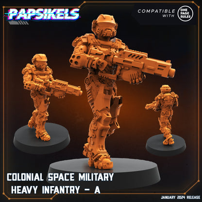 Colonial Military Heavy Infantry -  Resin Miniature - Tabletop  miniature - Fantasy Miniature - 32mm - D&D -  Sci-fi Miniature- Papsikel