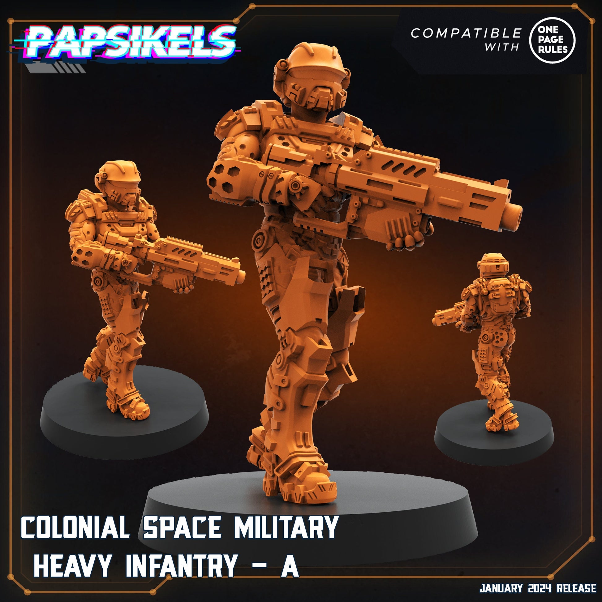 Colonial Military Heavy Infantry - Resin Miniature - Tabletop miniature - Fantasy Miniature - 32mm - D&D - Sci-fi Miniature- Papsikel