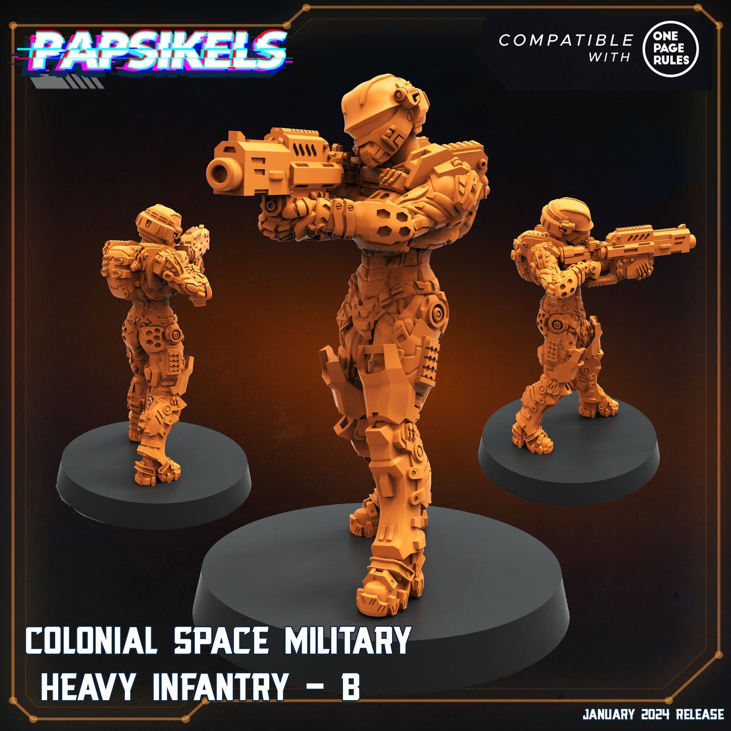 Colonial Military Heavy Infantry -  Resin Miniature - Tabletop  miniature - Fantasy Miniature - 32mm - D&D -  Sci-fi Miniature- Papsikel