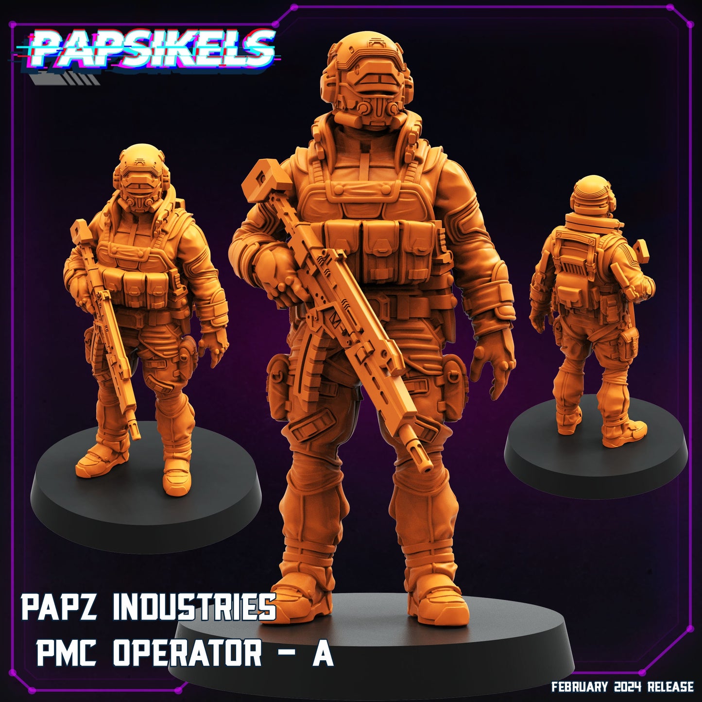 PMC Operator - Resin Miniature - Tabletop miniature - Fantasy Miniature - 32mm - D&D - Sci-fi Miniature - Papsikel