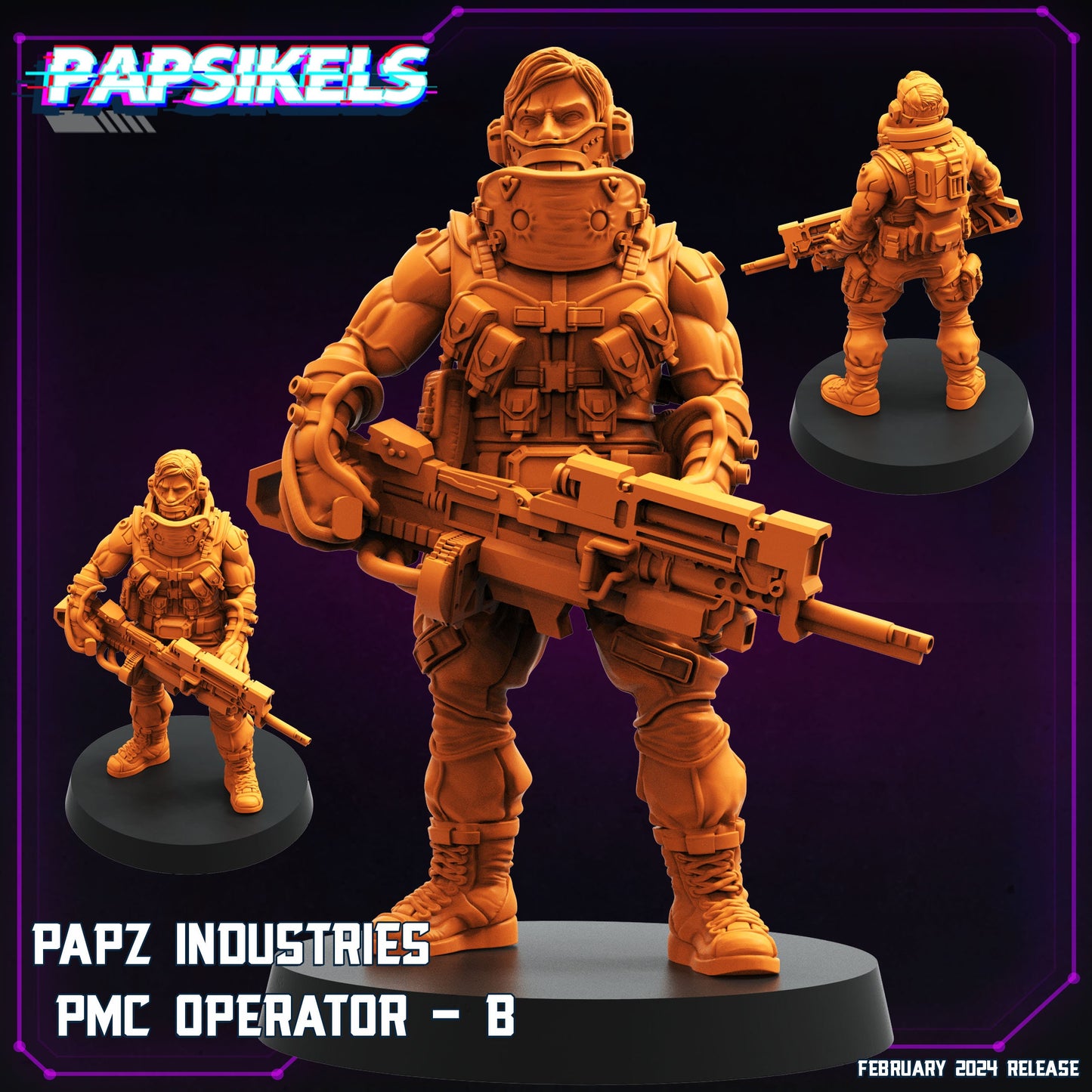 PMC Operator  -  Resin Miniature - Tabletop  miniature - Fantasy Miniature - 32mm - D&D -  Sci-fi Miniature - Papsikel