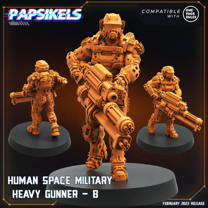 Human Space Heavy Gunner - Resin Miniature - Tabletop miniature - Fantasy Miniature - 32mm - D&D - Sci-fi Miniature - Papsikel