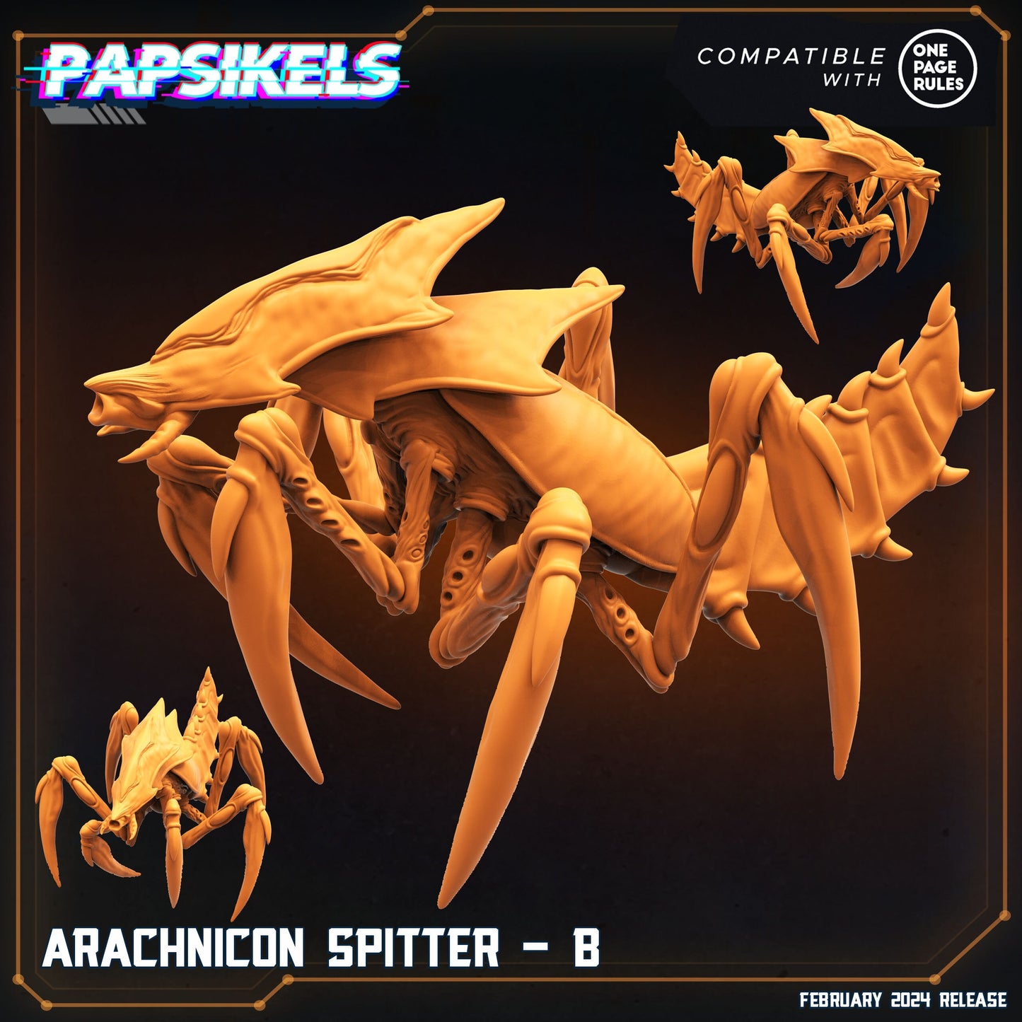 Arachnicon Spitter  -  Resin Miniature - Tabletop  miniature - Fantasy Miniature - 32mm - D&D -  Sci-fi Miniature - Papsikel