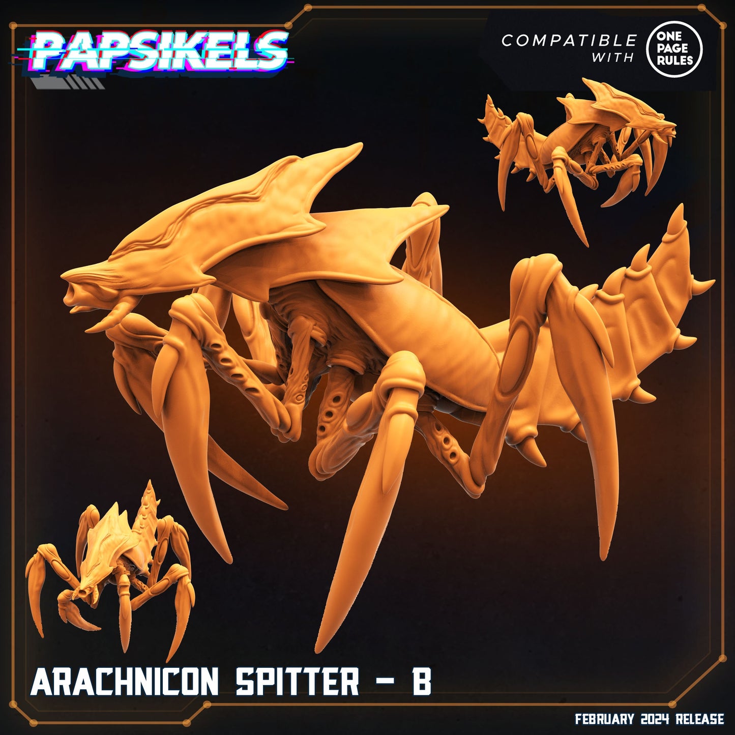 Arachnicon Spitter - Resin Miniature - Tabletop miniature - Fantasy Miniature - 32mm - D&D - Sci-fi Miniature - Papsikel