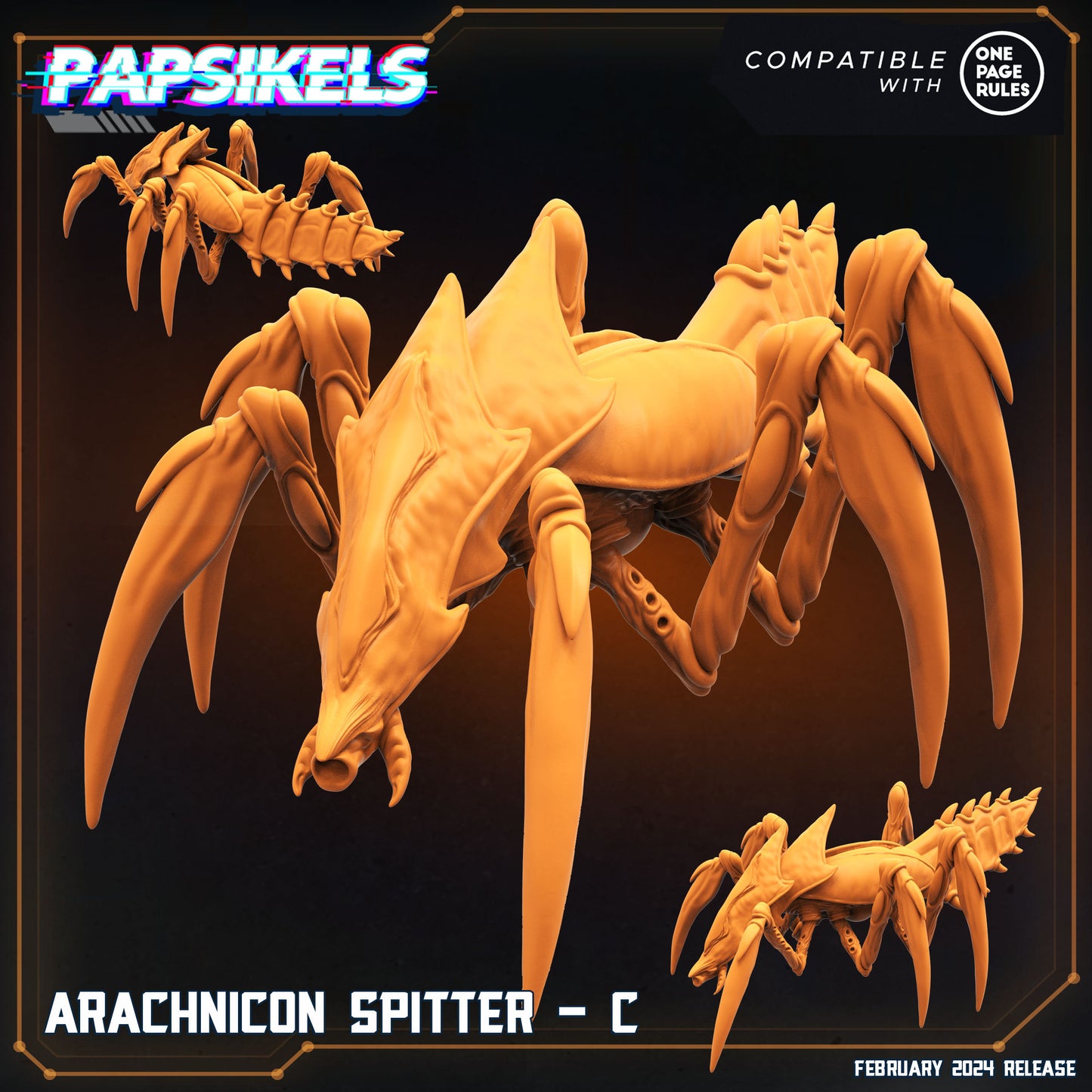 Arachnicon Spitter  -  Resin Miniature - Tabletop  miniature - Fantasy Miniature - 32mm - D&D -  Sci-fi Miniature - Papsikel