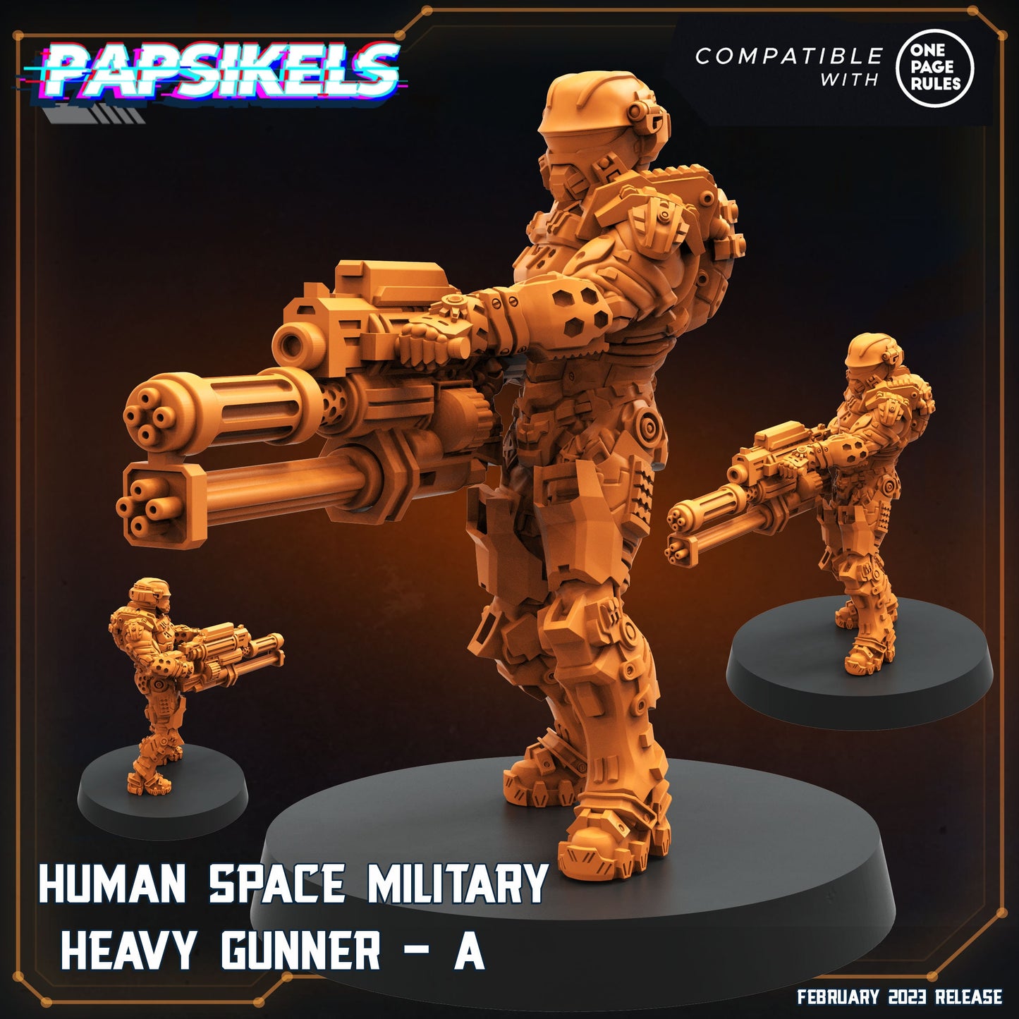 Human Space Heavy Gunner - Resin Miniature - Tabletop miniature - Fantasy Miniature - 32mm - D&D - Sci-fi Miniature - Papsikel