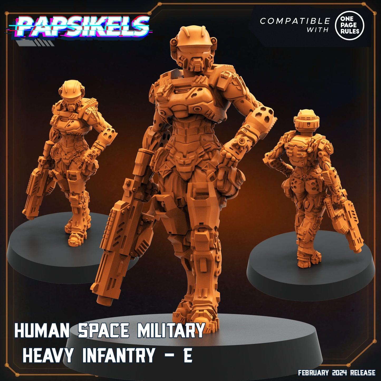 Human Space Heavy Gunner - Resin Miniature - Tabletop miniature - Fantasy Miniature - 32mm - D&D - Sci-fi Miniature - Papsikel