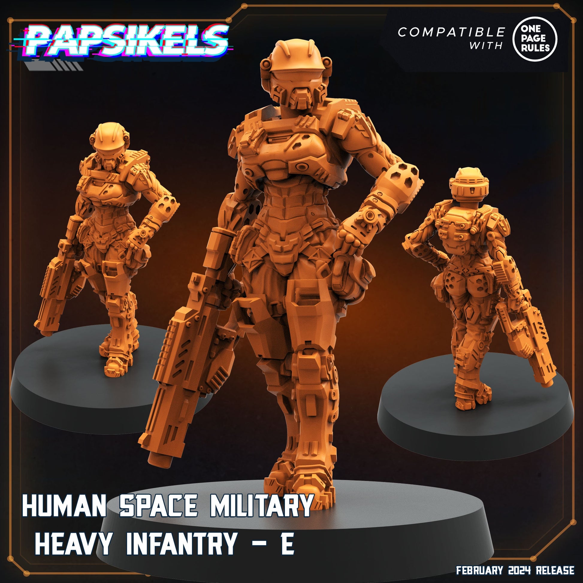 Human Space Heavy Gunner - Resin Miniature - Tabletop miniature - Fantasy Miniature - 32mm - D&D - Sci-fi Miniature - Papsikel