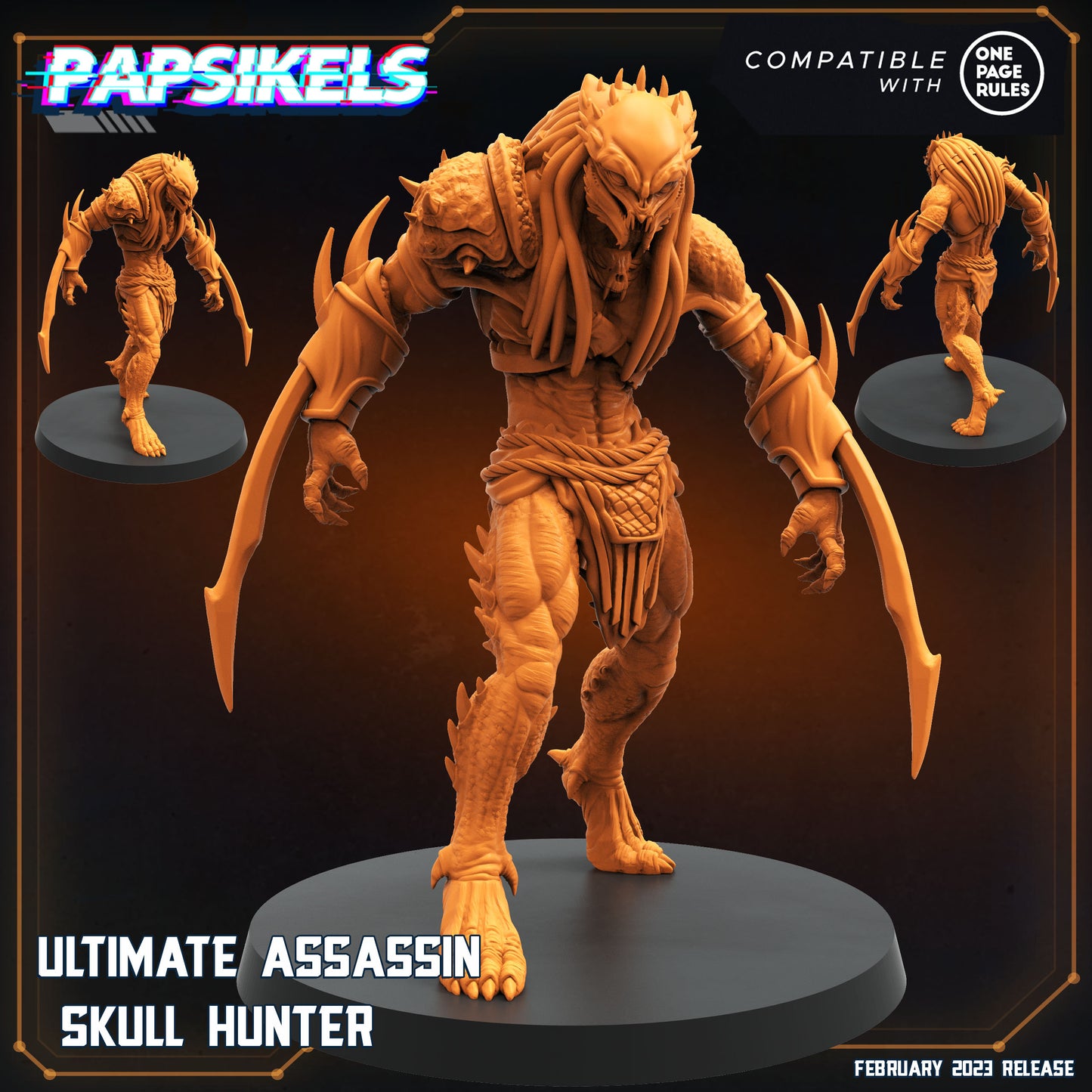 Assassin Skull Hunter  -  Resin Miniature - Tabletop  miniature - Fantasy Miniature - 32mm - D&D -  Sci-fi Miniature - Papsikel