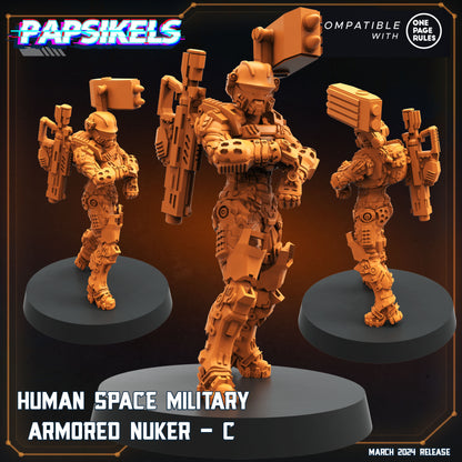 Armored Nuker -  Resin Miniature - Tabletop  miniature - Fantasy Miniature - 32mm - D&D -  Sci-fi Miniature- Papsikel