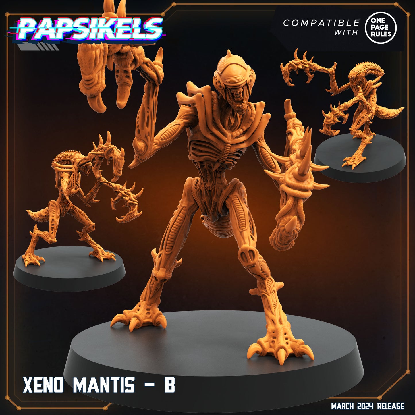 Xeno Mantis -  Resin Miniature - Tabletop  miniature - Fantasy Miniature - 32mm - D&D -  Sci-fi Miniature- Papsikel