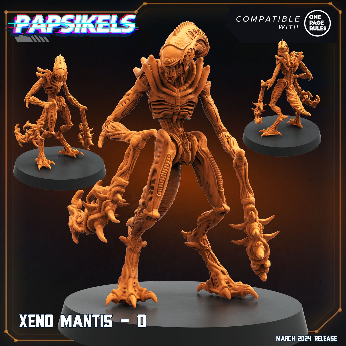 Xeno Mantis -  Resin Miniature - Tabletop  miniature - Fantasy Miniature - 32mm - D&D -  Sci-fi Miniature- Papsikel