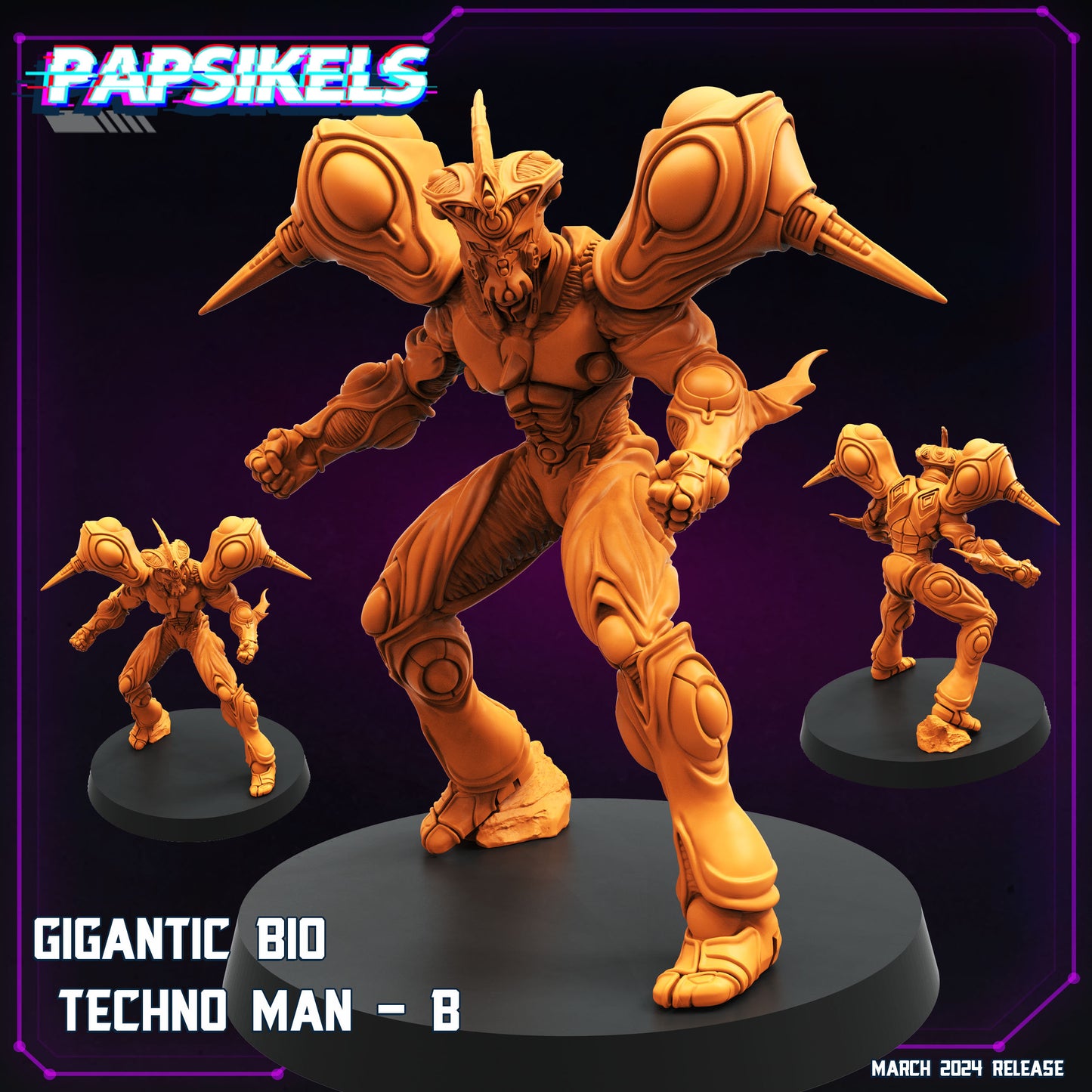 Gigantic Bio Tech Man -  Resin Miniature - Tabletop  miniature - Fantasy Miniature - 32mm - D&D -  Sci-fi Miniature- Papsikel