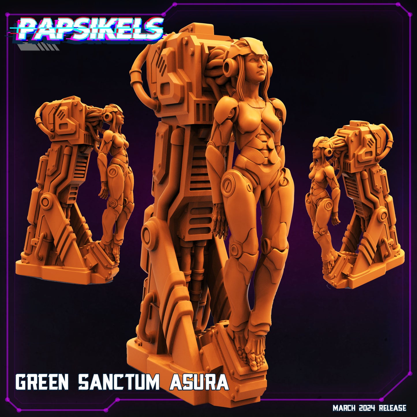 Green Sanctum Asura -  Resin Miniature - Tabletop  miniature - Fantasy Miniature - 32mm - D&D -  Sci-fi Miniature- Papsikel