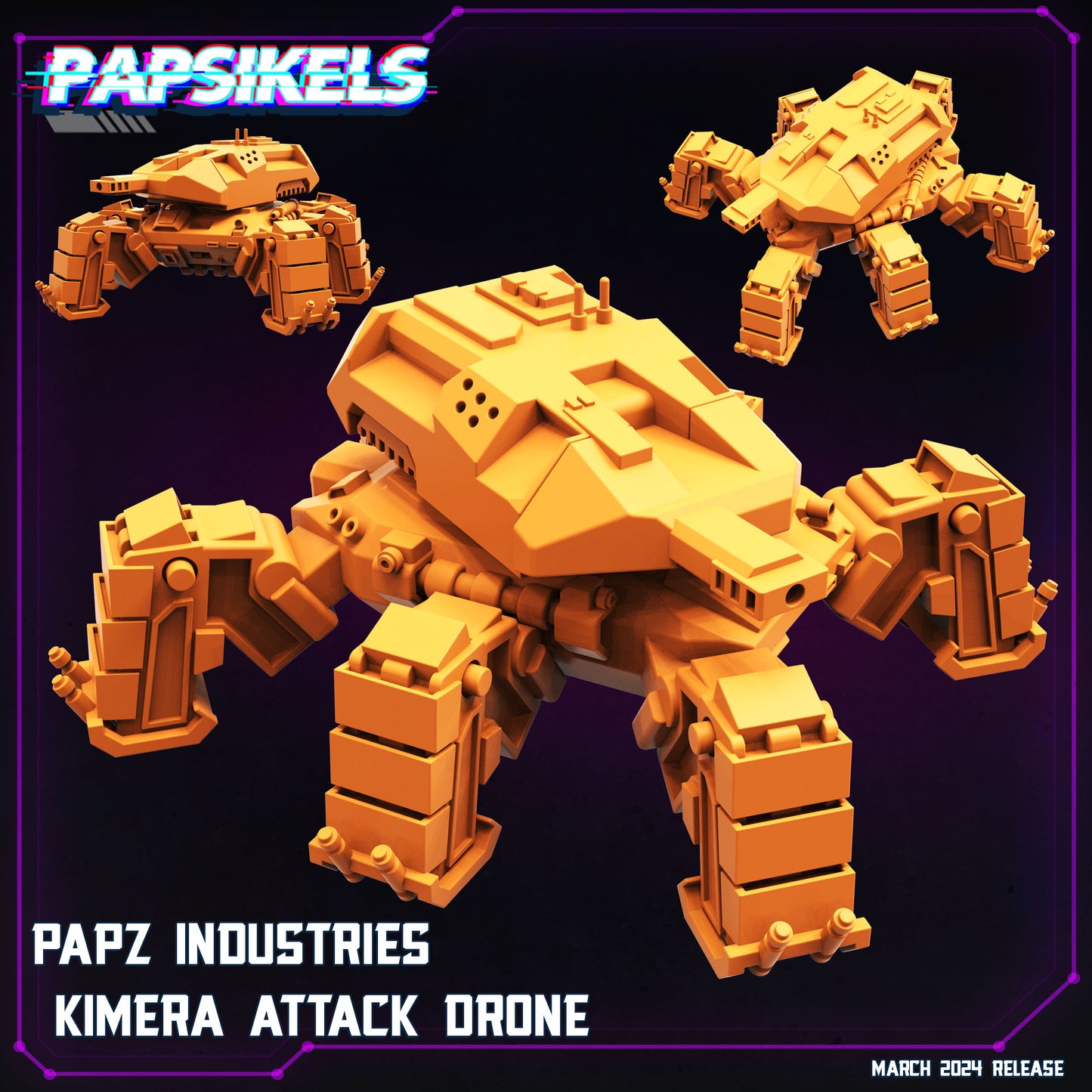 Kimera Attack Drone -  Resin Miniature - Tabletop  miniature - Fantasy Miniature - 32mm - D&D -  Sci-fi Miniature- Papsikel