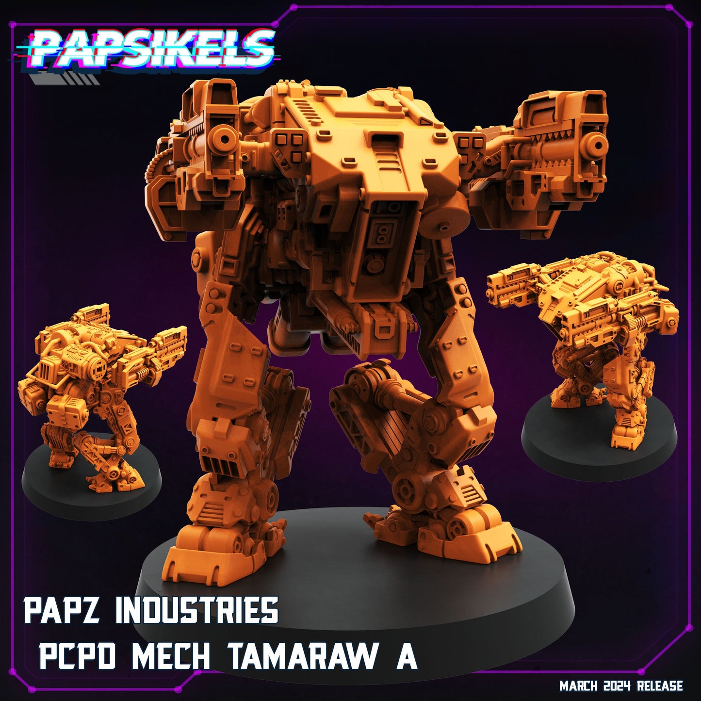 Mech Tamaraw -  Resin Miniature - Tabletop  miniature - Fantasy Miniature - 32mm - D&D -  Sci-fi Miniature- Papsikel