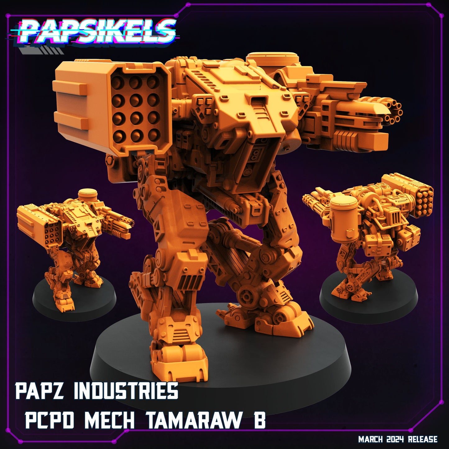 Mech Tamaraw -  Resin Miniature - Tabletop  miniature - Fantasy Miniature - 32mm - D&D -  Sci-fi Miniature- Papsikel