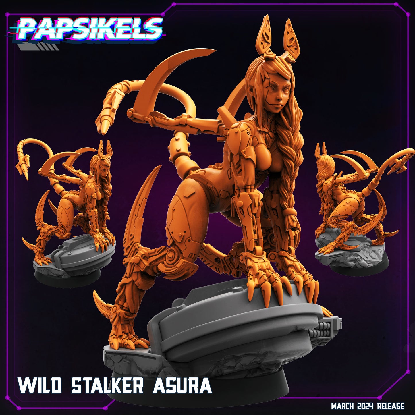 Wild Stalker Asura -  Resin Miniature - Tabletop  miniature - Fantasy Miniature - 32mm - D&D -  Sci-fi Miniature- Papsikel