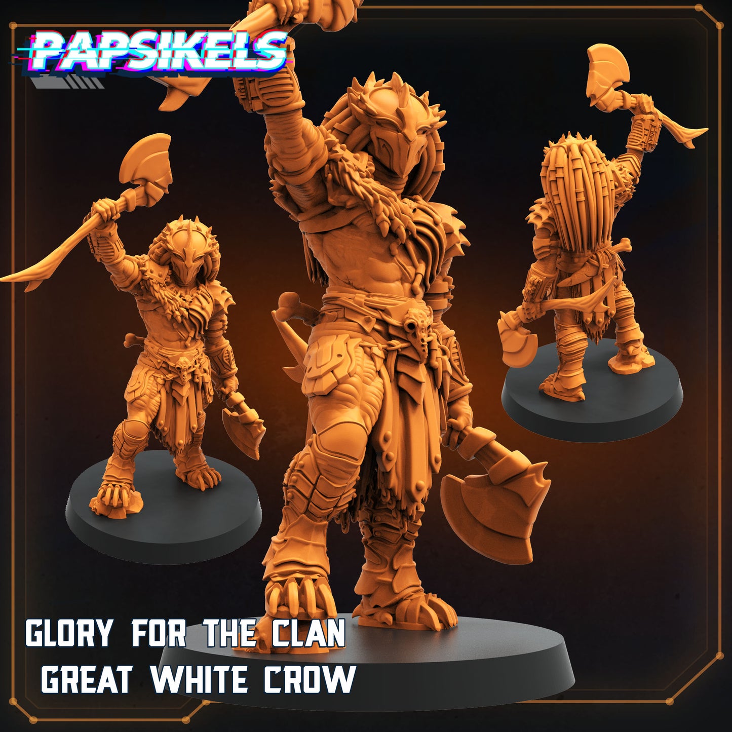 Great White Crow -  Resin Miniature - Tabletop  miniature - Fantasy Miniature - 32mm - D&D -  Sci-fi Miniature- Papsikel