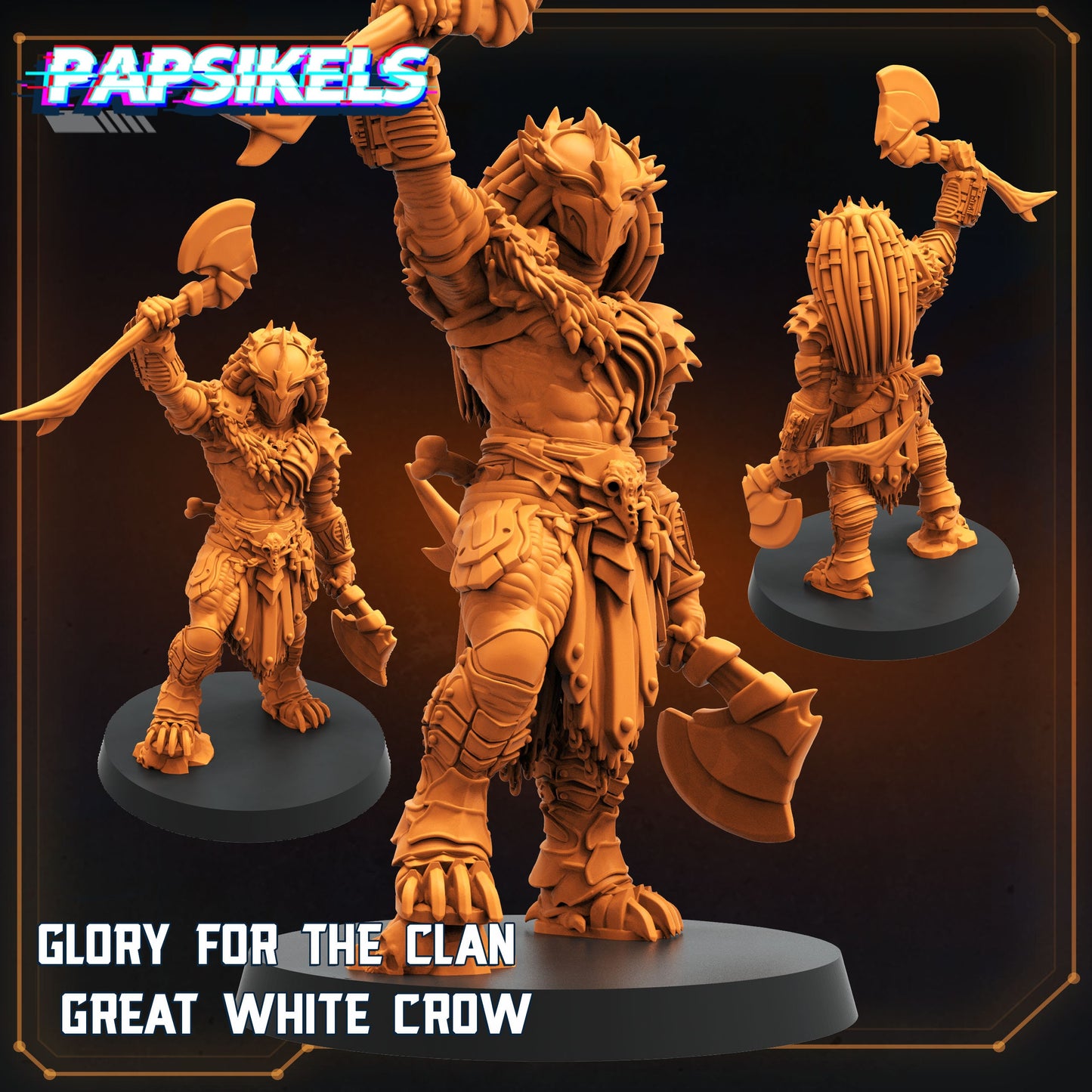Great White Crow - Resin Miniature - Tabletop miniature - Fantasy Miniature - 32mm - D&D - Sci-fi Miniature- Papsikel