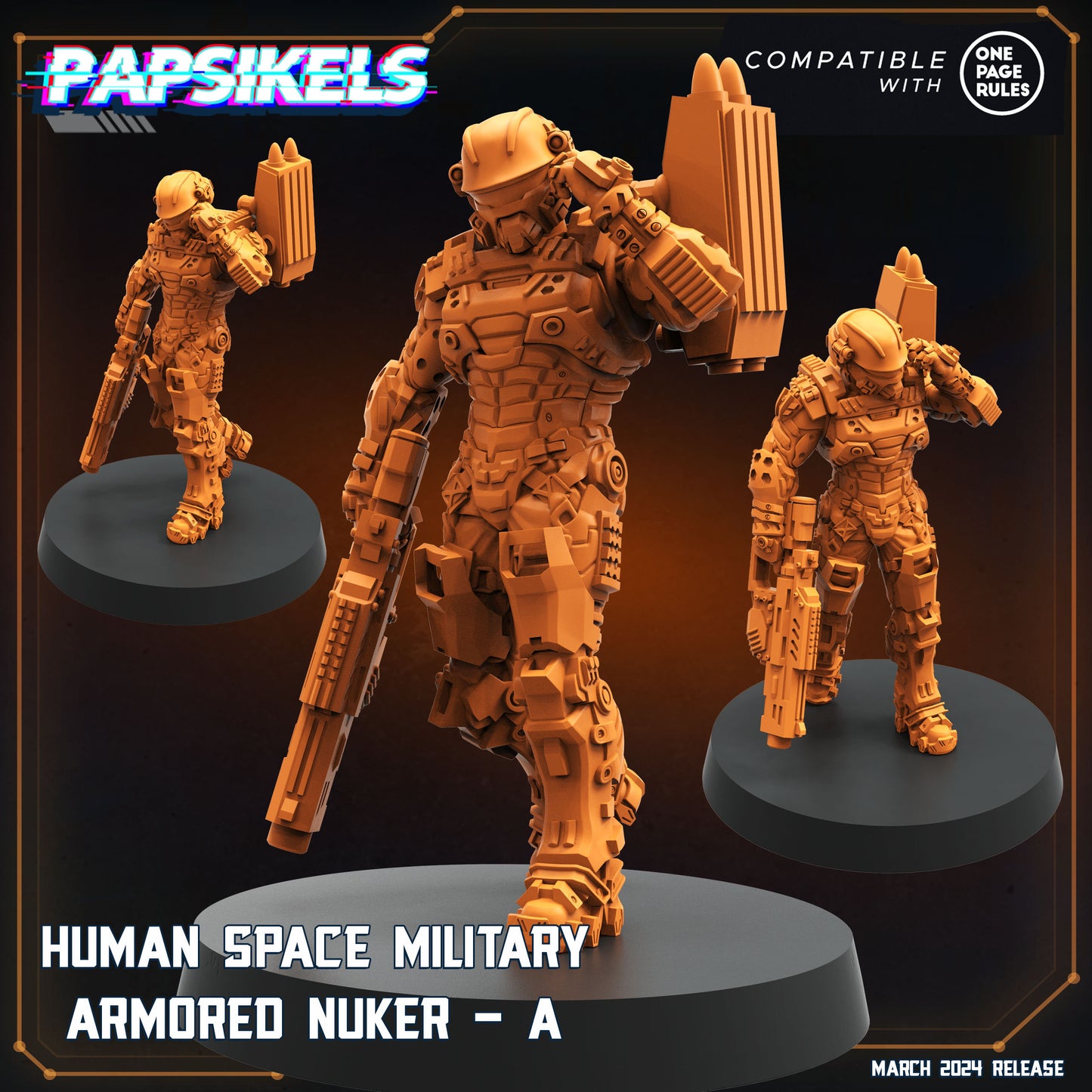 Armored Nuker -  Resin Miniature - Tabletop  miniature - Fantasy Miniature - 32mm - D&D -  Sci-fi Miniature- Papsikel