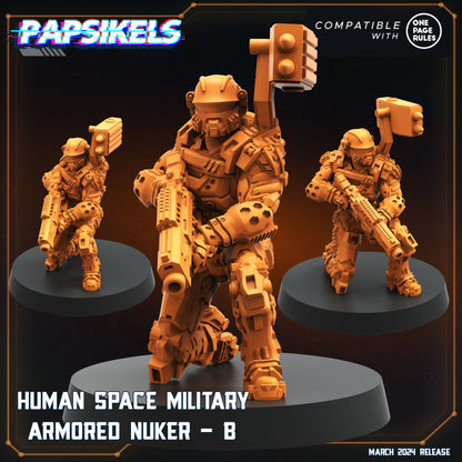 Armored Nuker -  Resin Miniature - Tabletop  miniature - Fantasy Miniature - 32mm - D&D -  Sci-fi Miniature- Papsikel