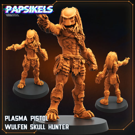 Wulfen Skull Hunter -  Resin Miniature - Tabletop  miniature - Fantasy Miniature - 32mm - D&D -  Sci-fi Miniature- Papsikel