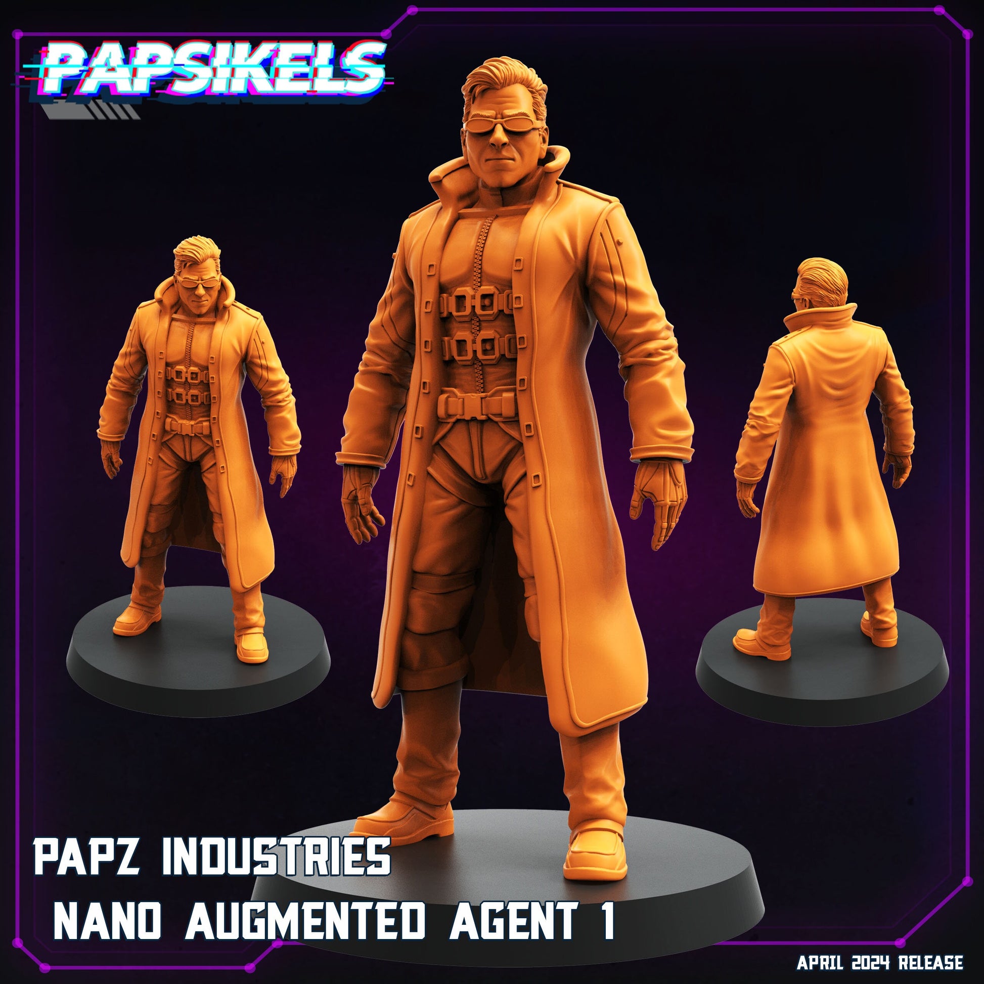 Papz Industries Nano Agent - Resin Miniature - Tabletop miniature - Fantasy Miniature - 32mm - D&D - Sci-fi Miniature - Papsikel