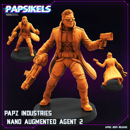 Papz Industries Nano Agent -  Resin Miniature - Tabletop  miniature - Fantasy Miniature - 32mm - D&D -  Sci-fi Miniature - Papsikel