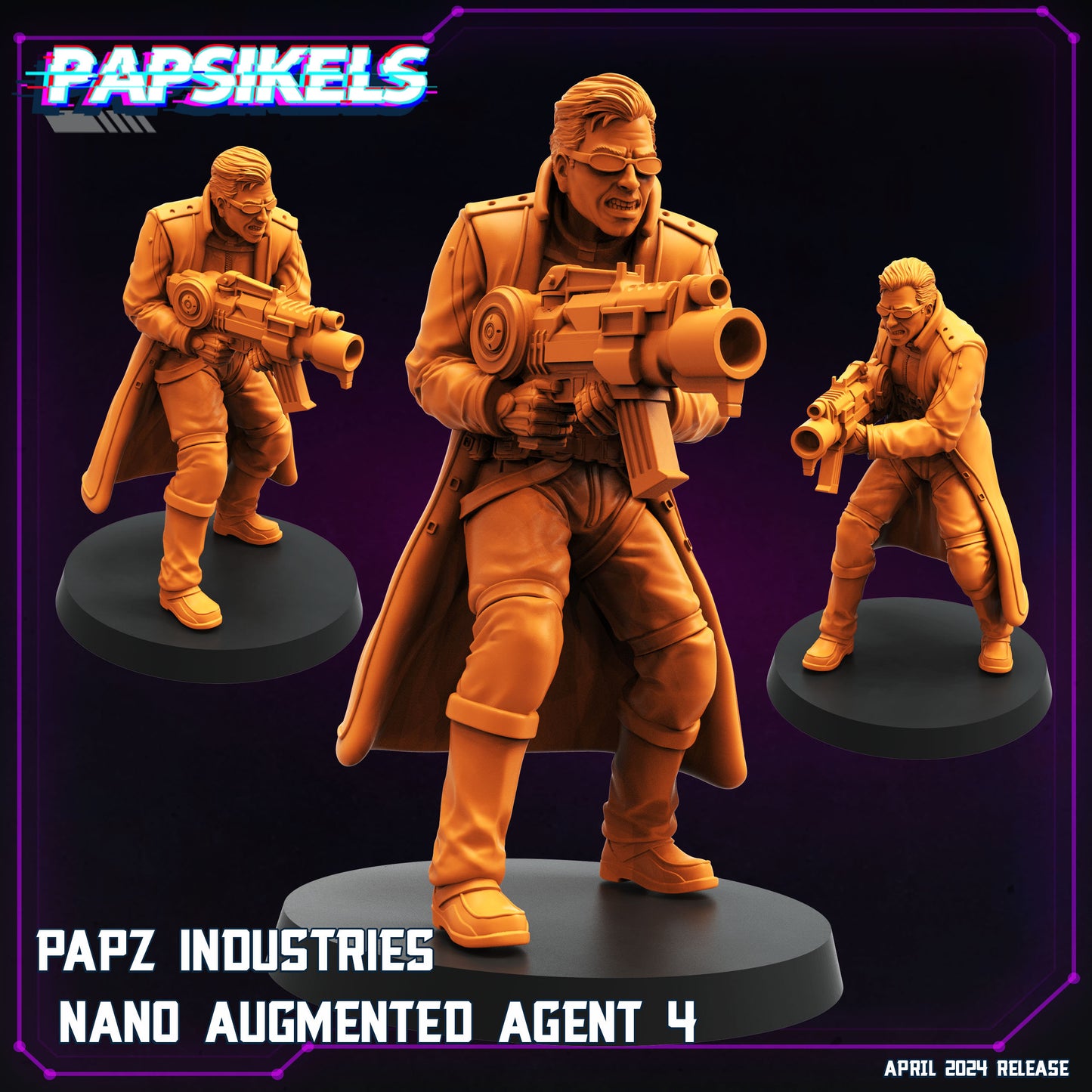 Papz Industries Nano Agent -  Resin Miniature - Tabletop  miniature - Fantasy Miniature - 32mm - D&D -  Sci-fi Miniature - Papsikel