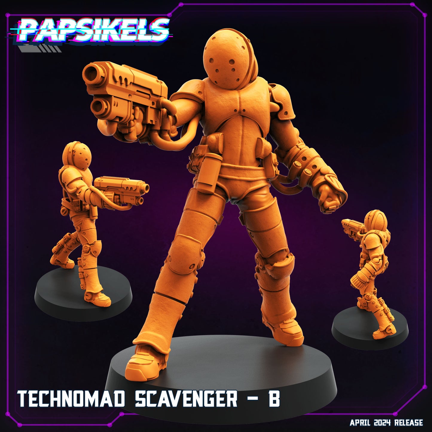 Technomad Scavanger  -  Resin Miniature - Tabletop  miniature - Fantasy Miniature - 32mm - D&D -  Sci-fi Miniature - Papsikel