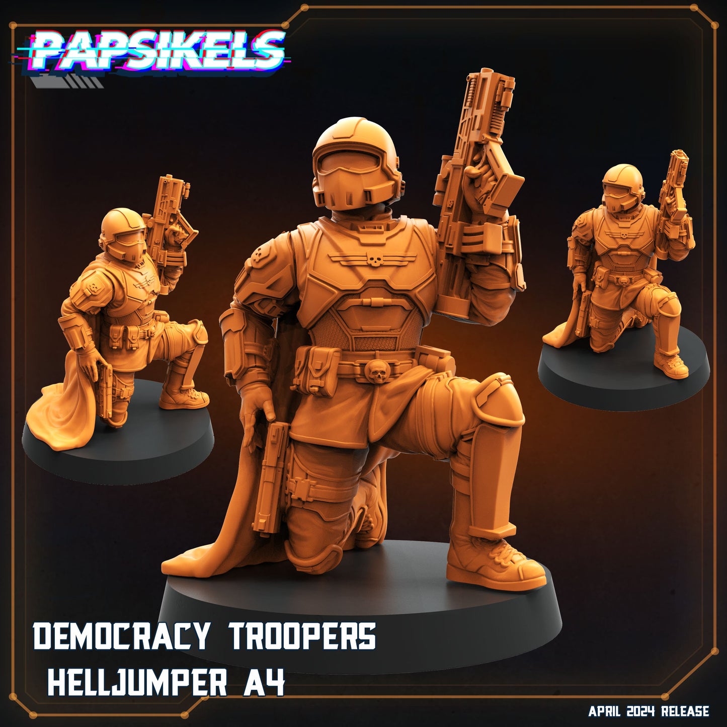 Democracy Troopers -  Resin Miniature - Tabletop  miniature - Fantasy Miniature - 32mm - D&D -  Sci-fi Miniature - Papsikel