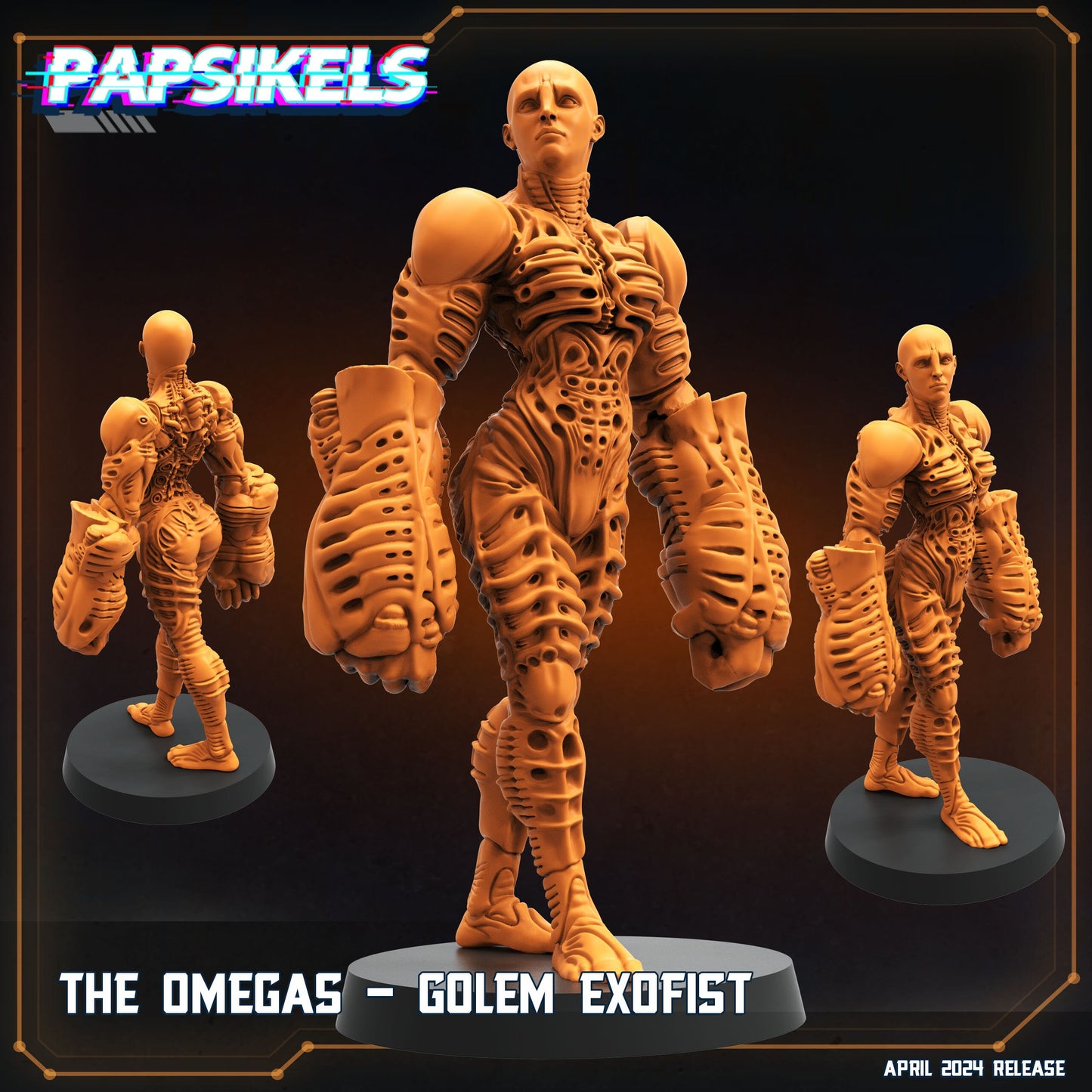 Golem Exofist - Resin Miniature - Tabletop miniature - Fantasy Miniature - 32mm - D&D - Sci-fi Miniature - Papsikel
